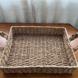 Large Woven Rattan Texture Server Tray Basket